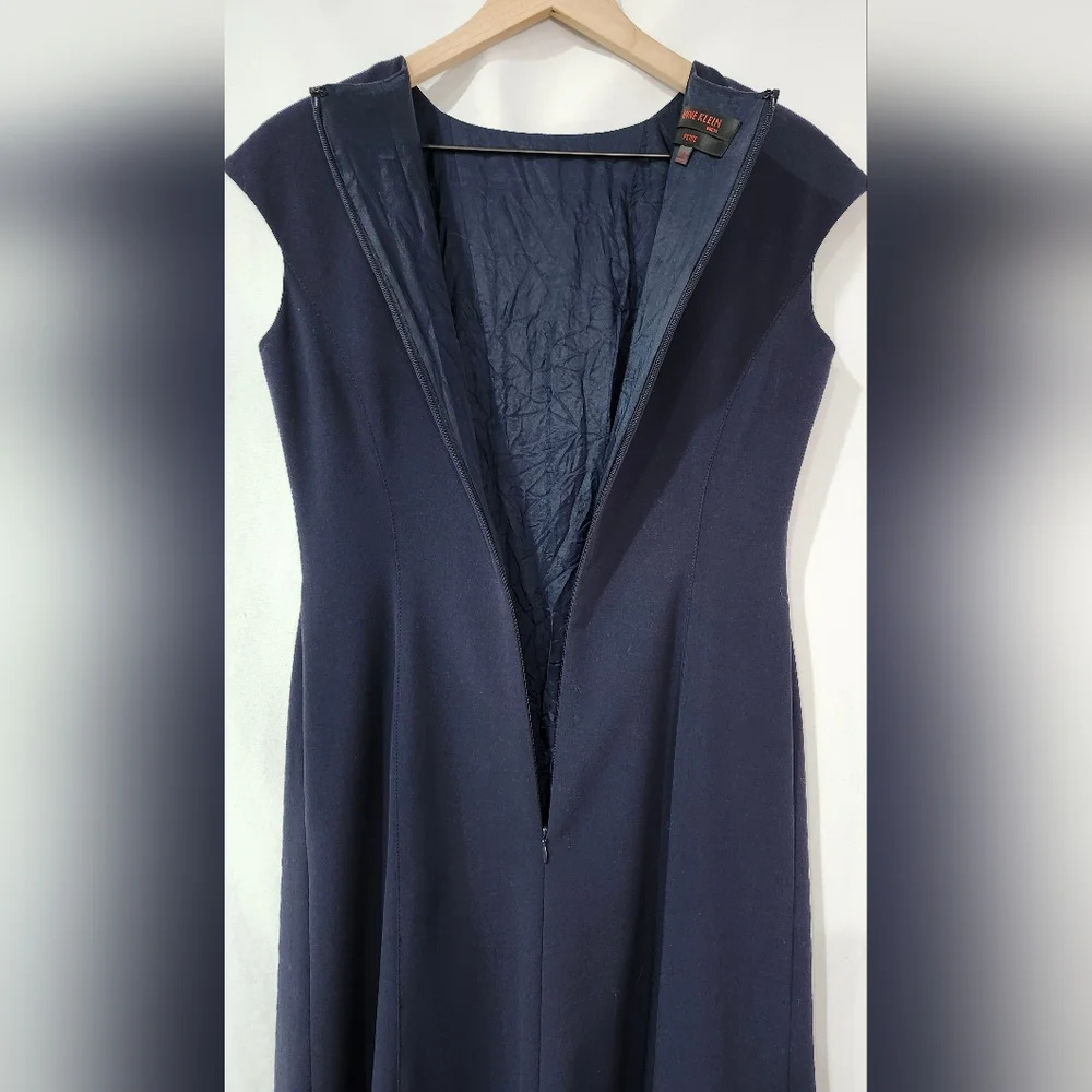 Anne Klein Navy Sleeveless Dress Womens 2P Career Office Party Event Modern - Picture 9 of 10